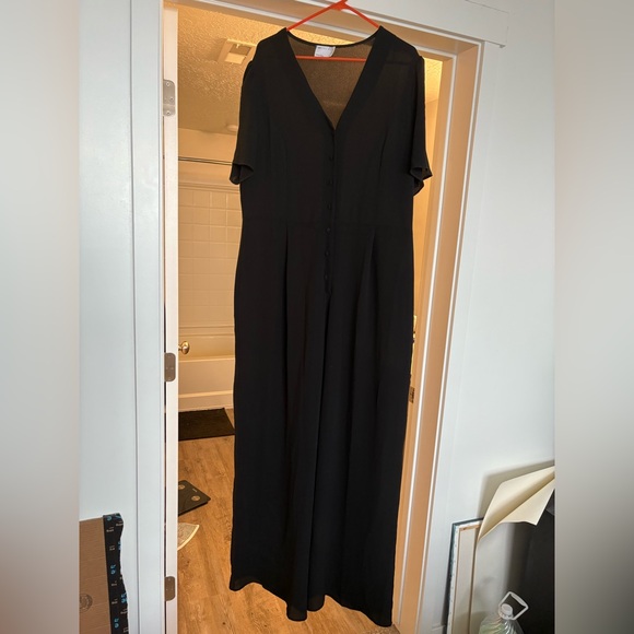 ASOS Design | Tall Short Sleeve Tea Culotte Black Jumpsuit - Picture 5 of 11